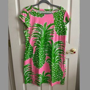 Lilly Pulitzer XL Pink Pout Flamenco Loren Dress | Pink and Green Pineapple